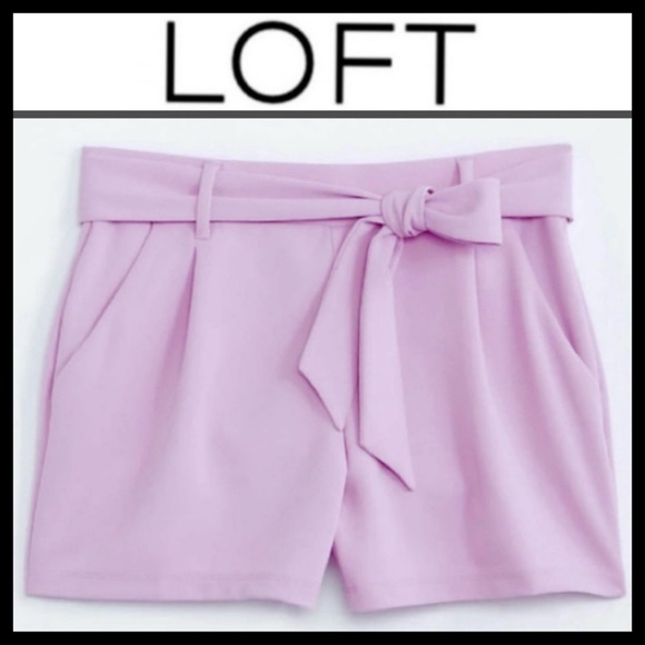 LOFT Pants - LOFT Women's Lilac Belted Shorts
